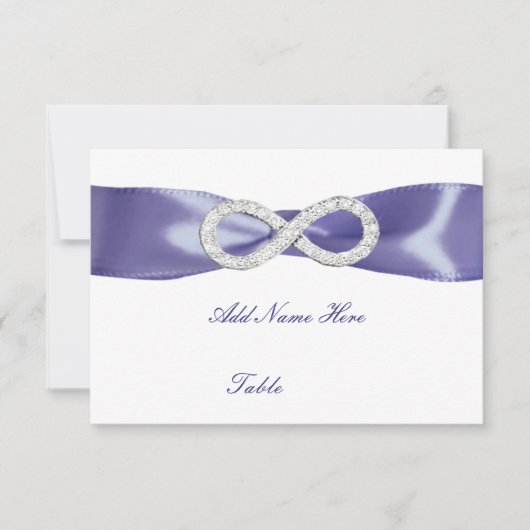 Carte de lieu de table violet bleu Diamant d'infin (Devant)