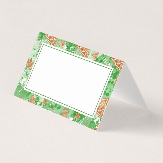 Carte de lieu du dîner de Noël | Pains d'épices et (Front)