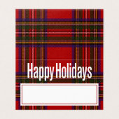 Carte de lieu du dîner de Noël | Plaid vacances (Outside Unfolded)