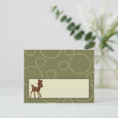 Carte de lieu écrite Forrest Animal Owl Deer Bird (Debout devant)