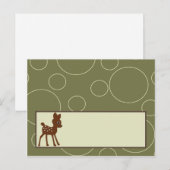 Carte de lieu écrite Forrest Animal Owl Deer Bird (Devant / Derrière)