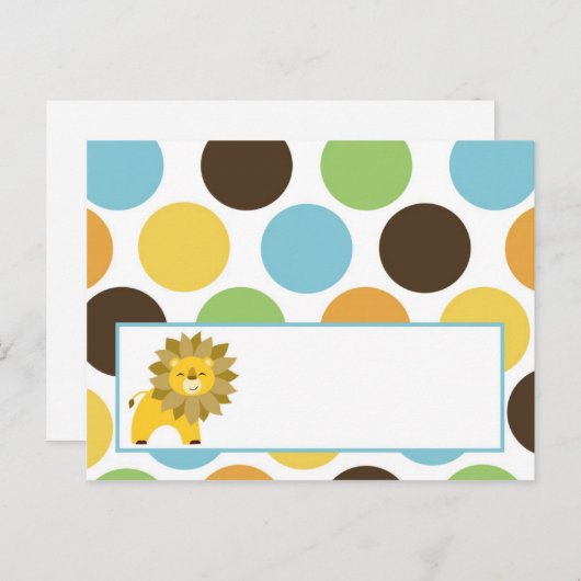 Carte de lieu écrite Jungle King Lion Safari Zoo (Devant / Derrière)