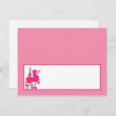 Carte de lieu écrite Poodle rose Paris Tour Eiffel (Devant / Derrière)