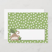Carte de lieu écrite Safari Jungle Monkey Green (Devant / Derrière)