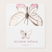 Carte de lieu pliée simple à papillon transparent (Extérieur déplié)