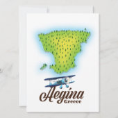 Carte de l'île d'Aegina Greece (Dos)