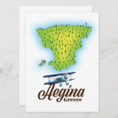 Carte de l'île d'Aegina Greece (Devant / Derrière)