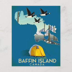 Carte de l'île de Baffin poster de voyage au Canad