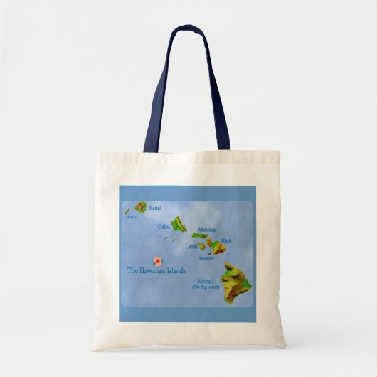 Carte de l'île de Blue Hawaiian sac fourre-tout (Devant)