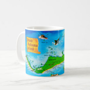 Carte de l'île de Grand Bahama Mug