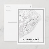 Carte de l'île de Hilton Head (Devant / Derrière)
