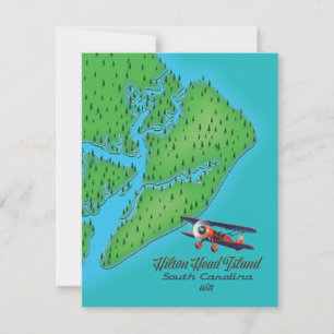 Carte de l'île de Hilton Head Caroline du Sud