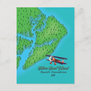 Carte de l'île de Hilton Head Caroline du Sud