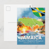 Carte de l'île de Jamaïque pour un voyage de lune  (Devant / Derrière)