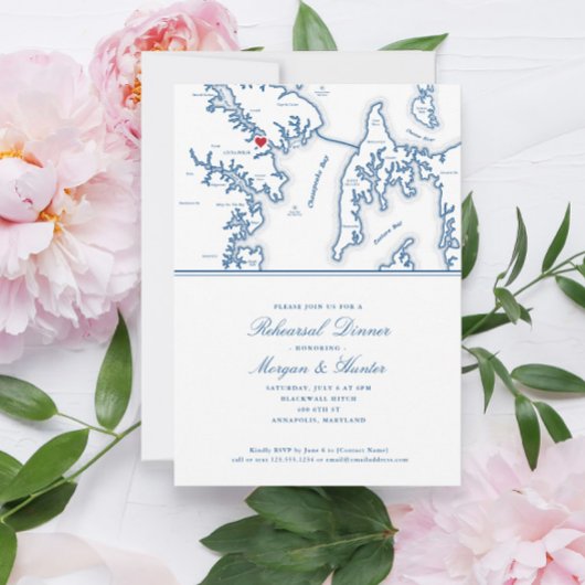 Carte de l'île de Kent Annapolis Dîner de répétiti