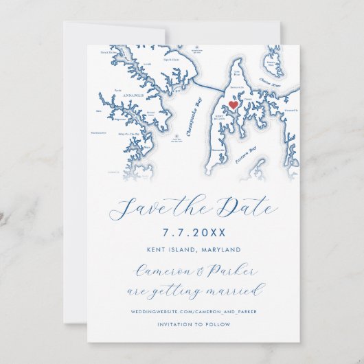 Carte de l'île de Kent Maryland (Devant)