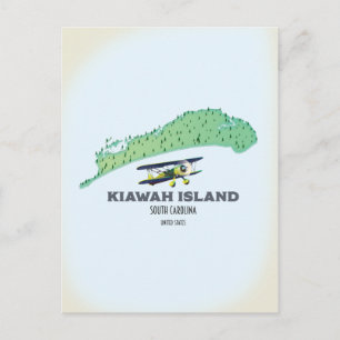 Carte de l'île de Kiawah Caroline du Sud États-Uni