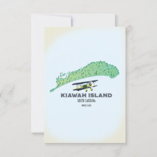 Carte de l'île de Kiawah en Caroline du Sud aux Ét