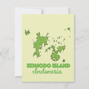 Carte de l'île de Komodo en Indonésie