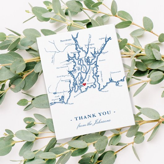 Carte de l'île de Newport Rhode avec Mariage de la