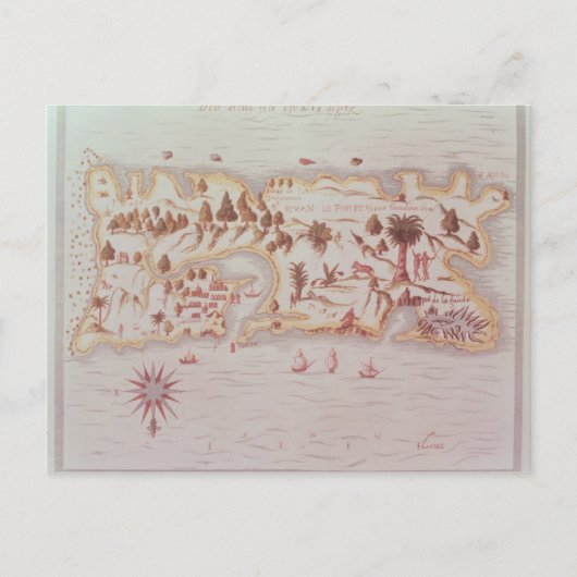 Carte de l'île de Porto Rico, 1599 (Devant)