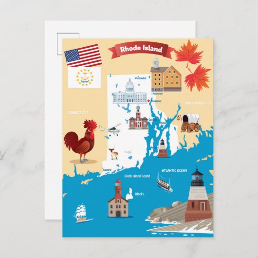 Carte de l'île de Rhode (Devant / Derrière)