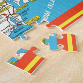 Carte de l'île de Rhode 11 x 14 Puzzle (Côté)
