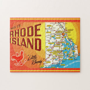 Carte de l'île de Rhode 11 x 14 Puzzle