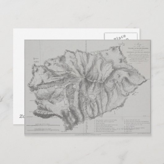 Carte de l'île de Sainte-Hélène (Devant / Derrière)