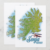 Carte de l'île de Senja Noway (Devant / Derrière)