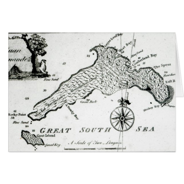 Carte de l'île de South Pacific, 1800 (Devant horizontal)