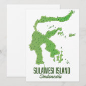 Carte de l'île de Sulawesi Indonésie (Devant / Derrière)