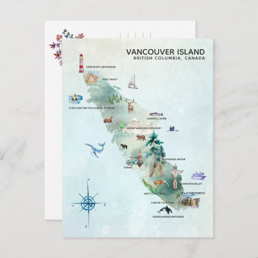 Carte de l'île de Vancouver (Devant / Derrière)