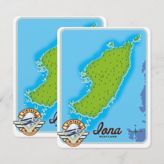 Carte de l'île d'Iona (Devant / Derrière)