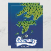 Carte de l'île d'Oronsay en Ecosse (Devant / Derrière)