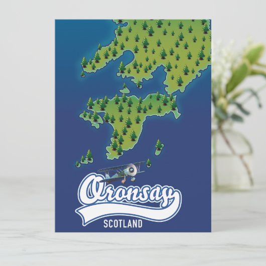 Carte de l'île d'Oronsay en Ecosse (Debout devant)