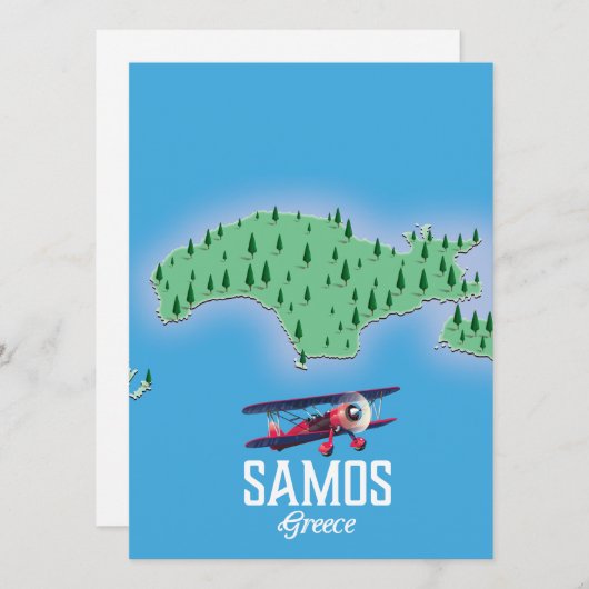 Carte de l'île grecque de Samos (Devant / Derrière)