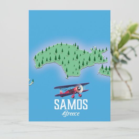 Carte de l'île grecque de Samos (Debout devant)