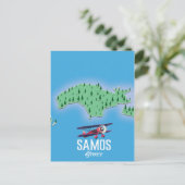 Carte de l'île grecque de Samos (Debout devant)