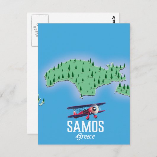 Carte de l'île grecque de Samos (Devant / Derrière)