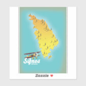 Carte de l'île grecque de Samos Sticker (Feuille)