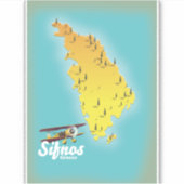 Carte de l'île grecque de Samos Sticker (Devant)