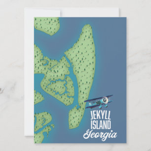 Carte de l'île Jekyll Géorgie États-Unis