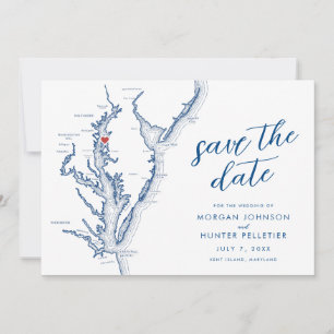Carte de l'île Kent Maryland Mariage