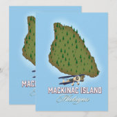 Carte de l'île Mackinac Michigan (Devant / Derrière)
