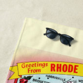Carte de l'île vintage Rhode serviette de plage (En situation)