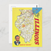 Carte de l'Illinois Tourisme vintage (Devant / Derrière)