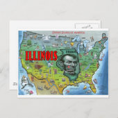 Carte de l'Illinois USA (Devant / Derrière)