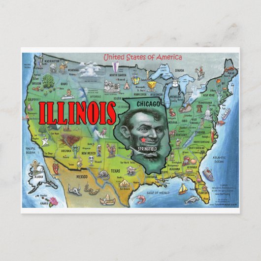 Carte de l'Illinois USA (Devant)