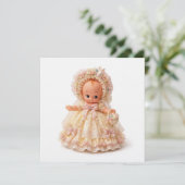 Carte de lin Kewpie de chapeau de Pâques (Debout devant)